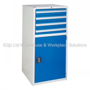 Euroslide Storage Cabinet 4 Drawer & Cupboard 1200mm